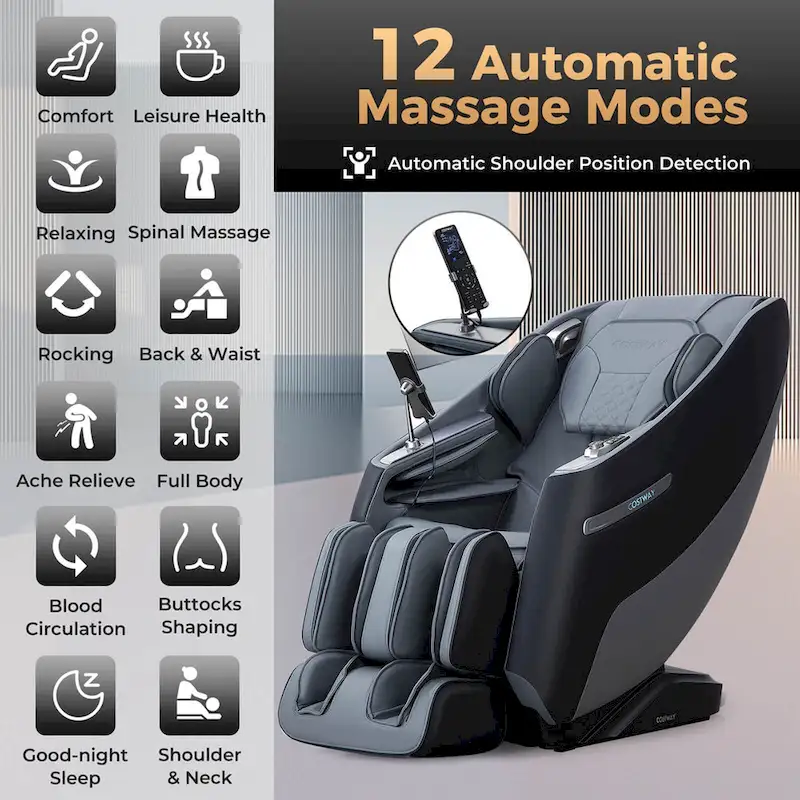 Costway Zero Gravity SL Track Full Body Massage Chair with Waist