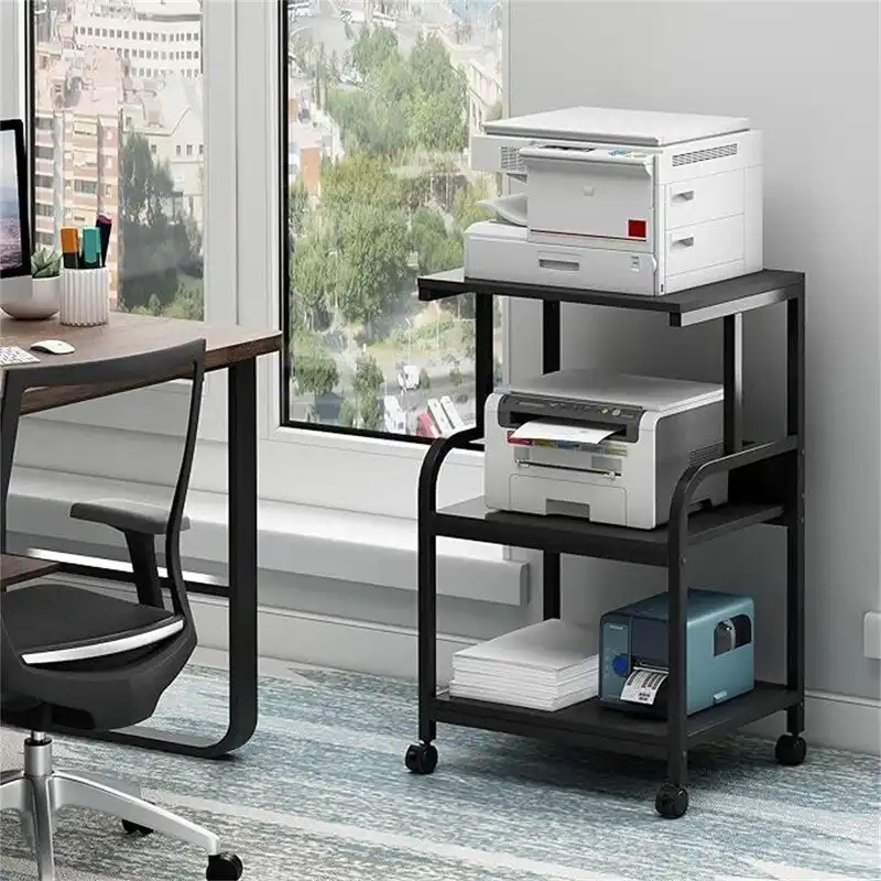 Printer Stand, 3 Shelf Printer Table with Wheels - 20.08 x 15.75 x 30.12