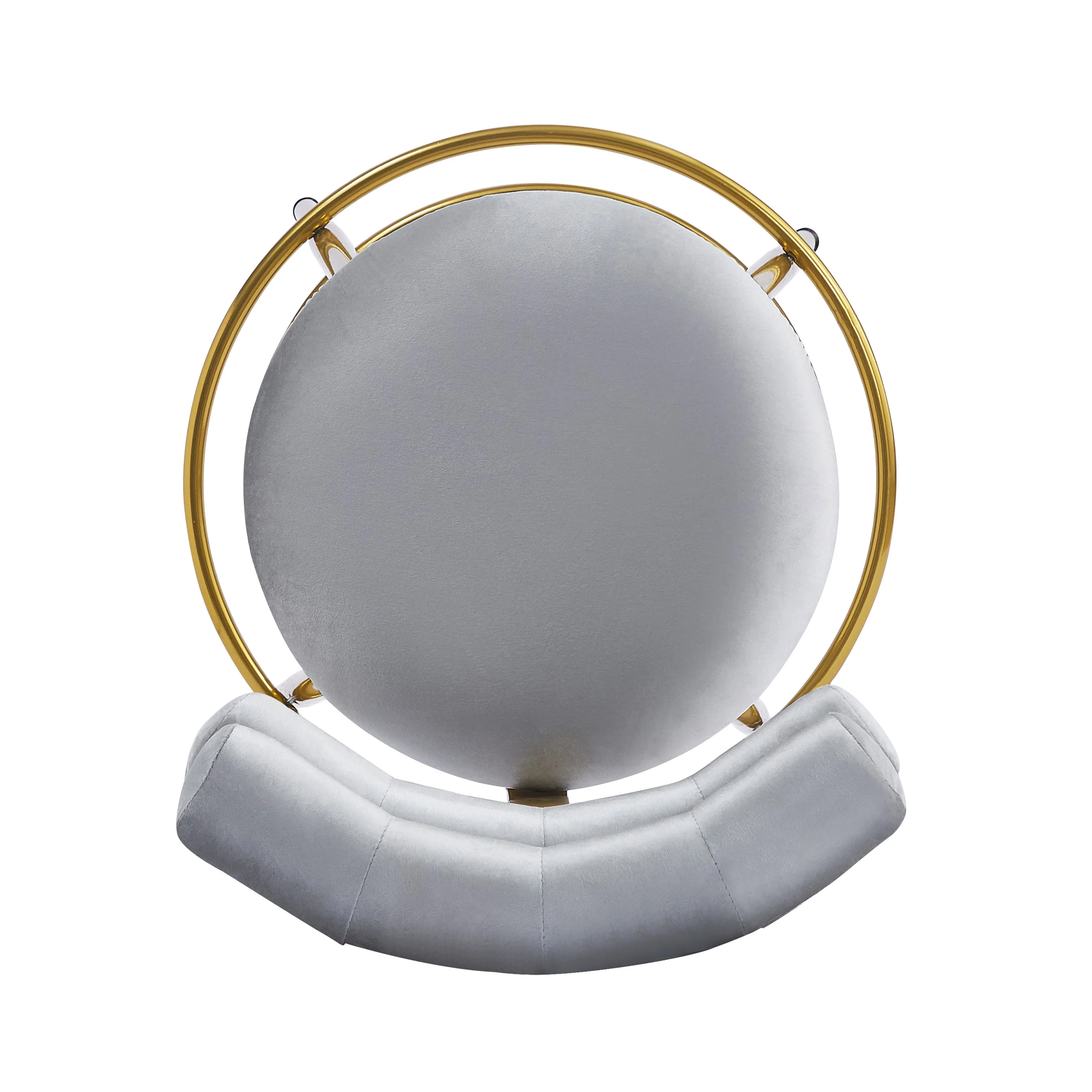 Set of 2 Velvet Counter Stools ¨C Dark Grey Upholstery, Round Cushion