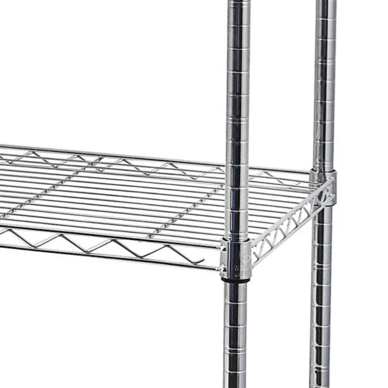 5-Tier Steel Wire Shelving with Wheels - (59.06 x 17.72 x 70.87)