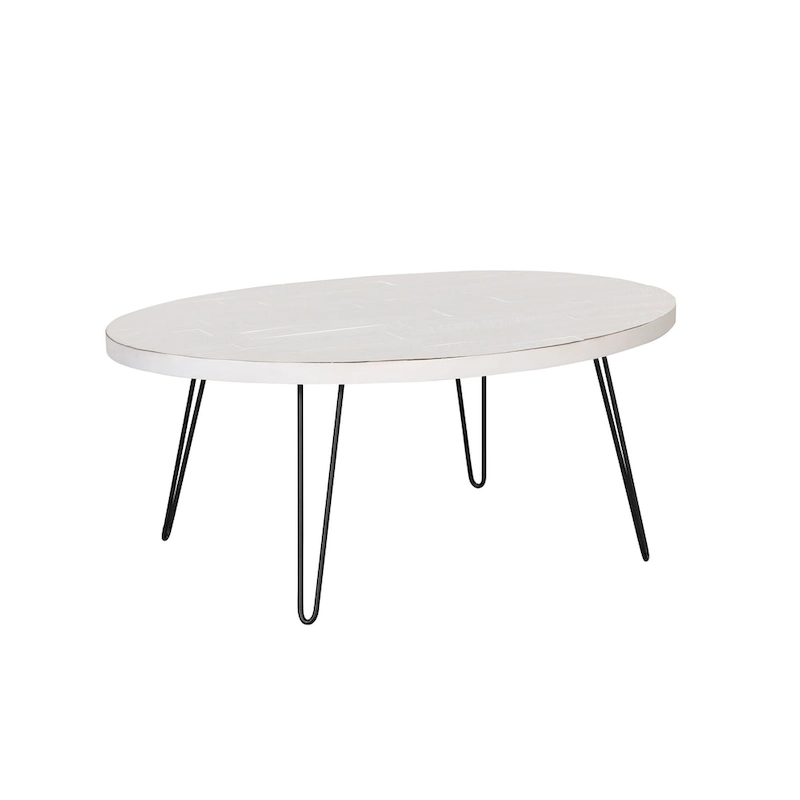 Raffles 44  Wood Oval Cocktail Table