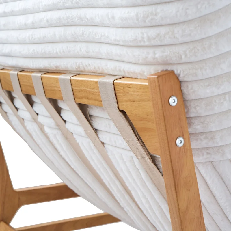 Bean Bag Accent Chair Large Plush Bean Bag Lounger with Solid Wood Frame Comfy Lounge Chair with Down Filling