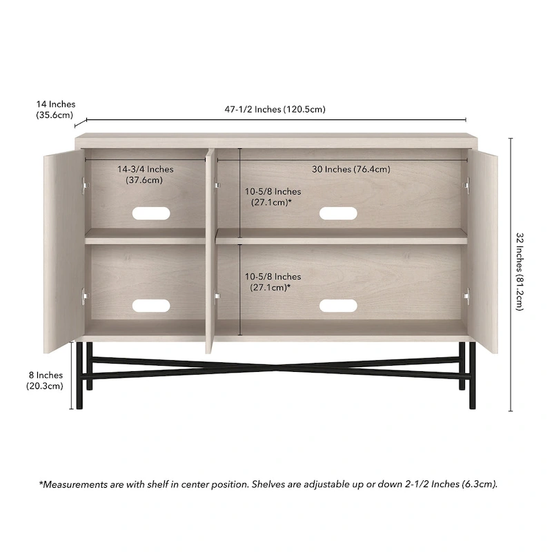 Brighton 48 Wide Rectangular Buffet Table - 47.5 Wide