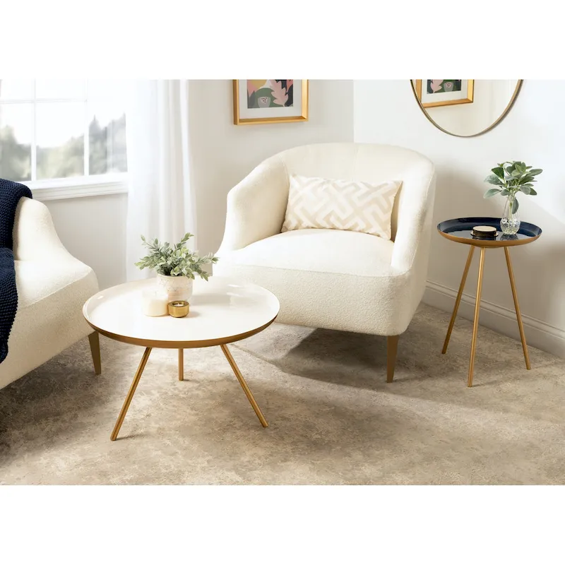 Kate and Laurel Laranya Round Metal Coffee Table - 25 Diameter