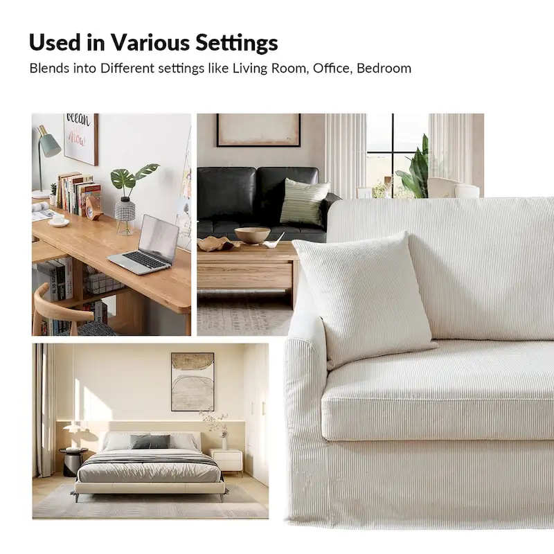 Volkhard 80.5 Modern Slipcovered Sofa With Removable Back Cushion By HULALA HOME