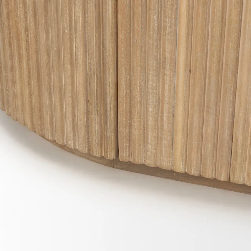 Dark Brown Solid Wood Fluted Sideboard - 72.0L x 18.5W x 32.0H