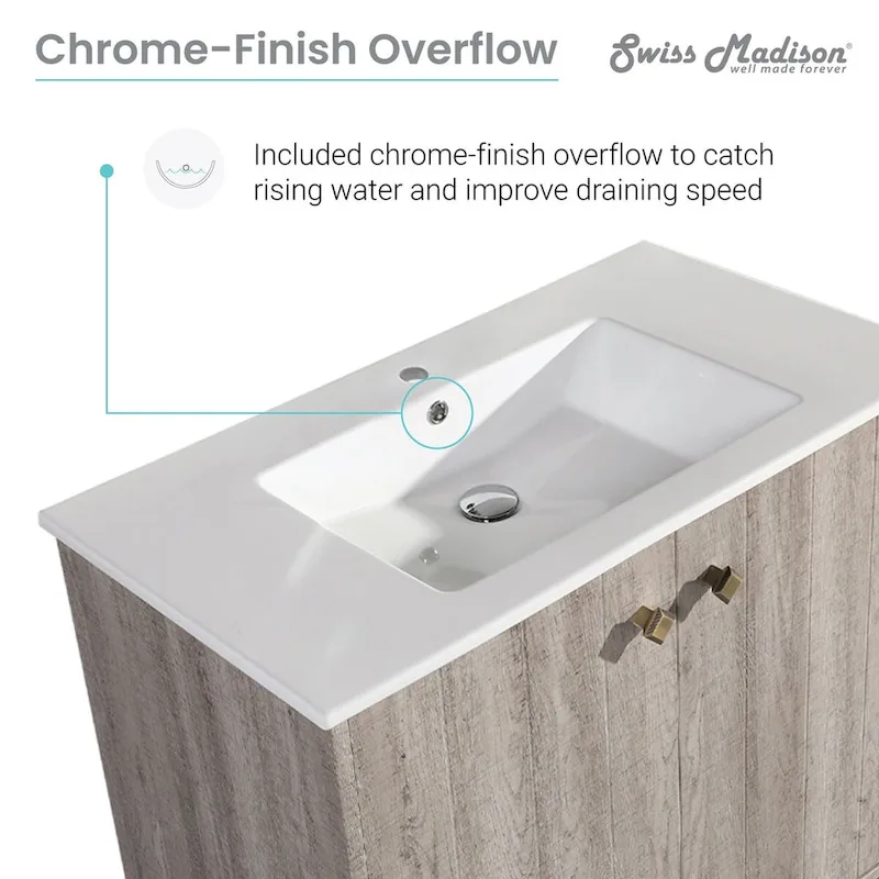 16.5 Square Wall-Mount Bathroom Sink - Brown