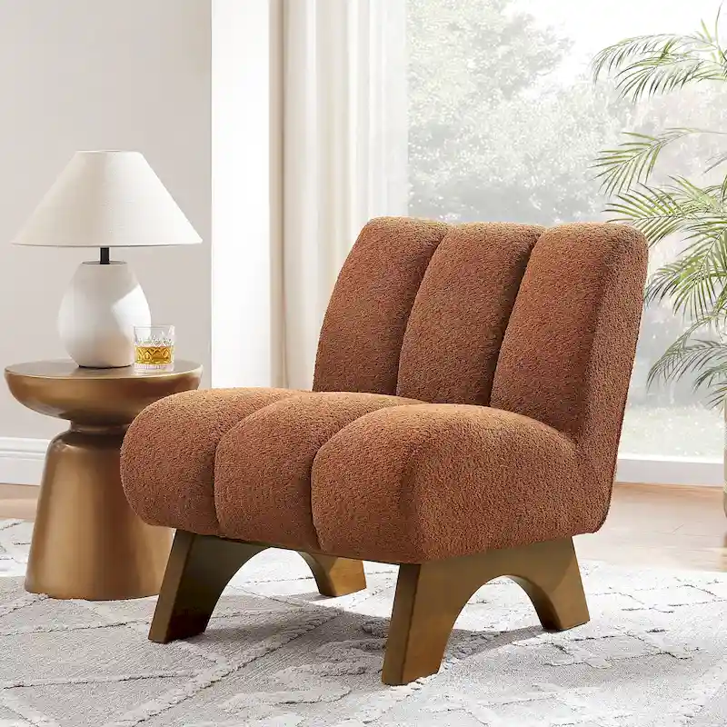 Art Leon Modern Wood and Fabric Accent Sofa Chair