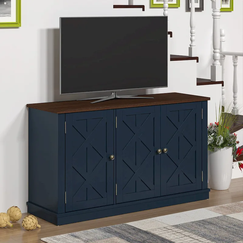 48 in. Rustic Natural Wood TV Stand - Up to 55 in. TVs