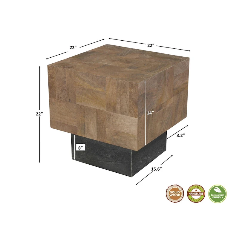 Caden 2-piece Solid Wood Living Room Table Set