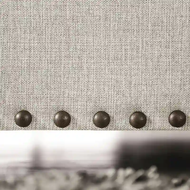 Bule Transitional Light Grey Fabric Upholstered Nailhead Trim Sofa with Pillows by Furniture of America