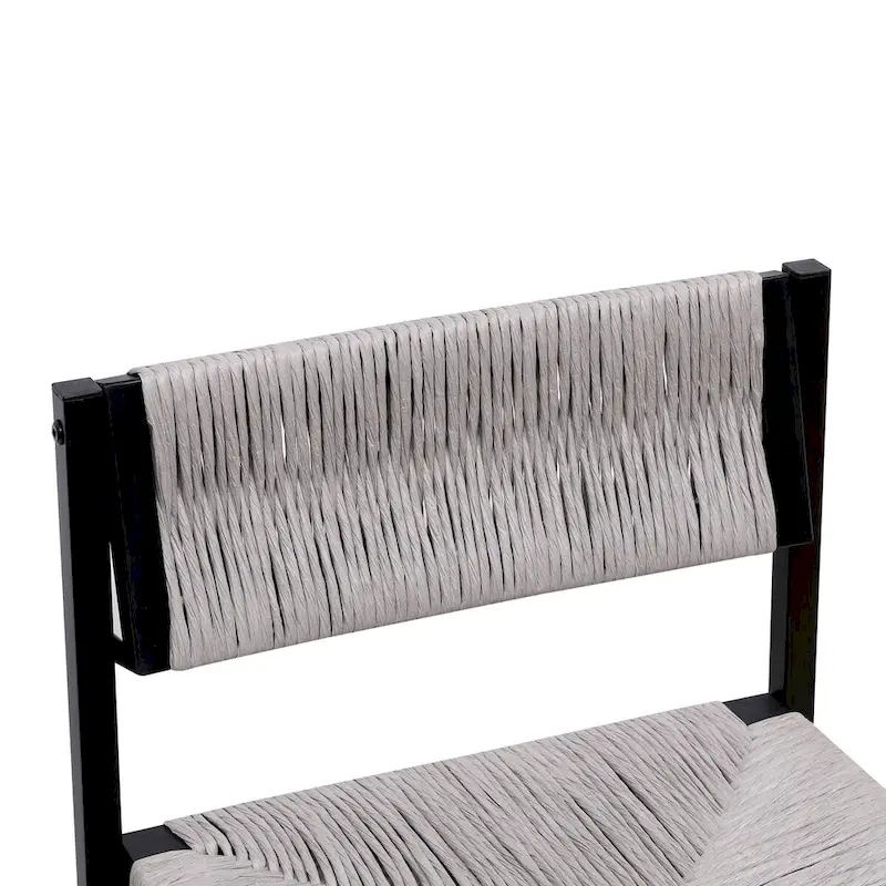 Bar Stools Set of 2 Paper Rope Weave Dining Chairs