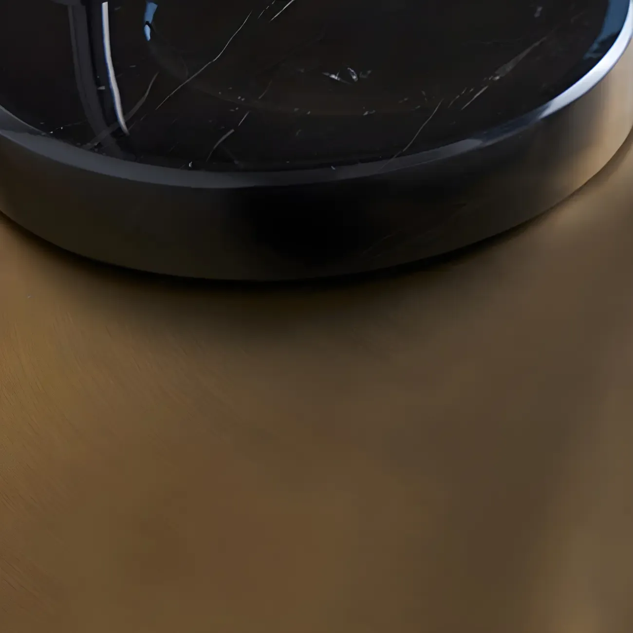 Modern Black Metal Glass Globe Table Lamp with Cup Holder Base