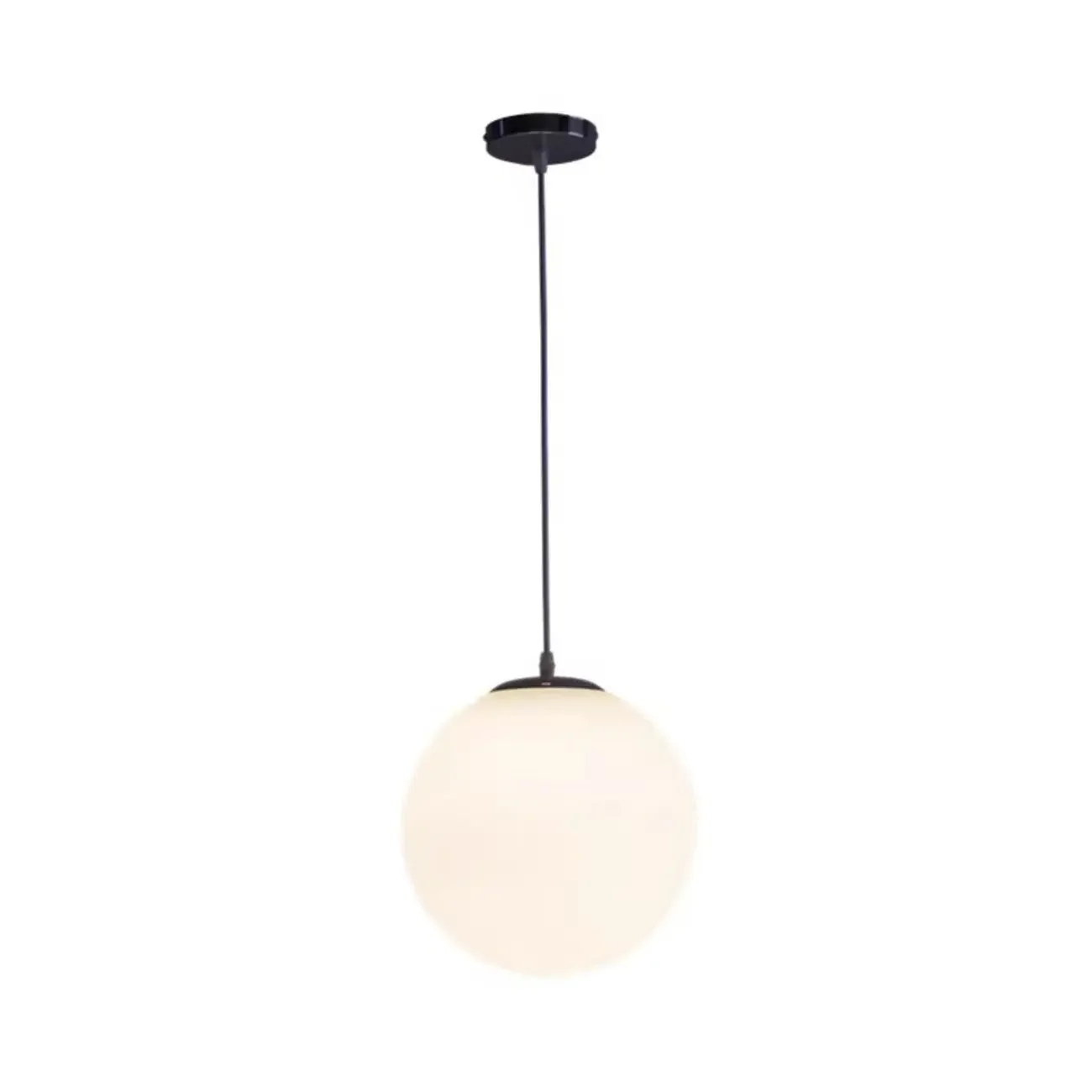 Modern White Glass Globe Pendant Light