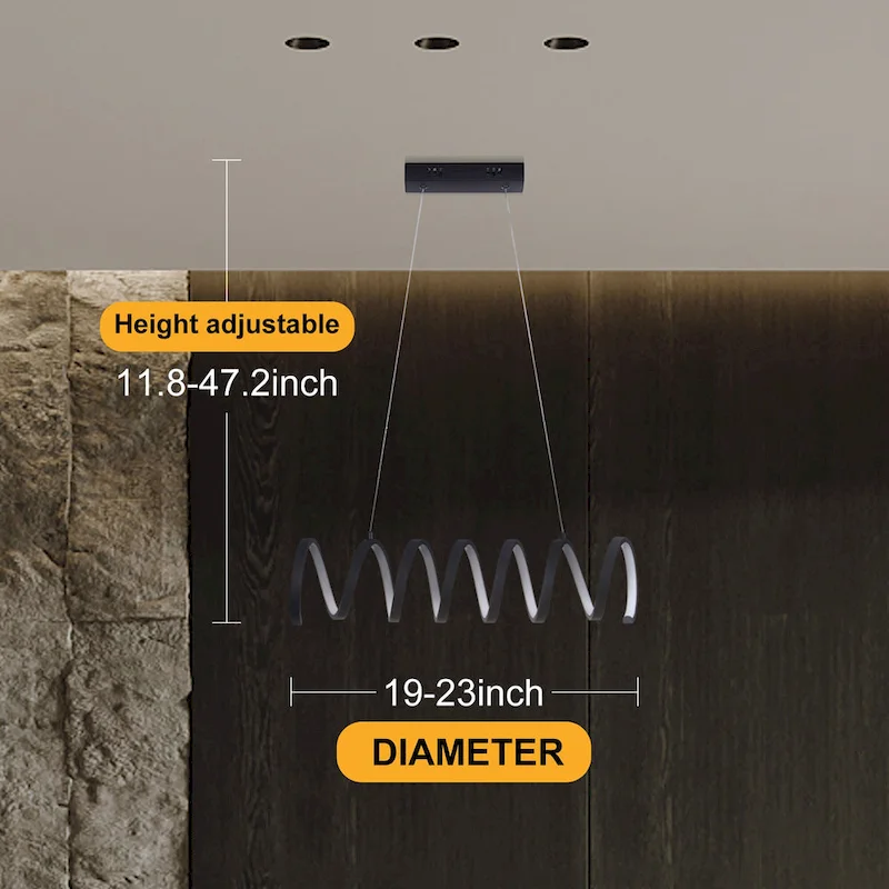 Spiral Loop Aluminum Suspension Wire Modern Ceiling Pendant