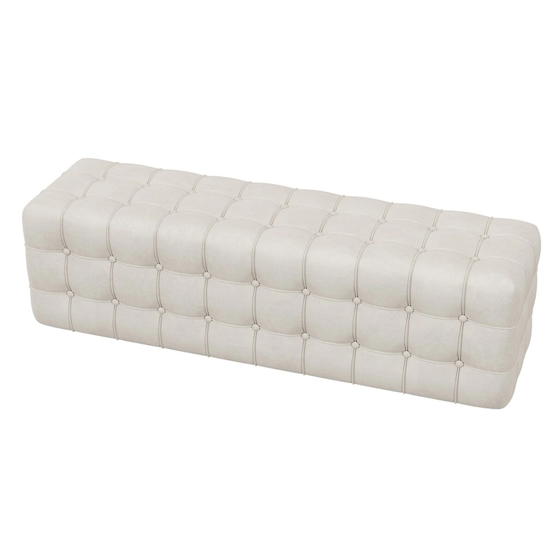 All Covered Velvet Upholstered Ottoman,Rectangular Footstool