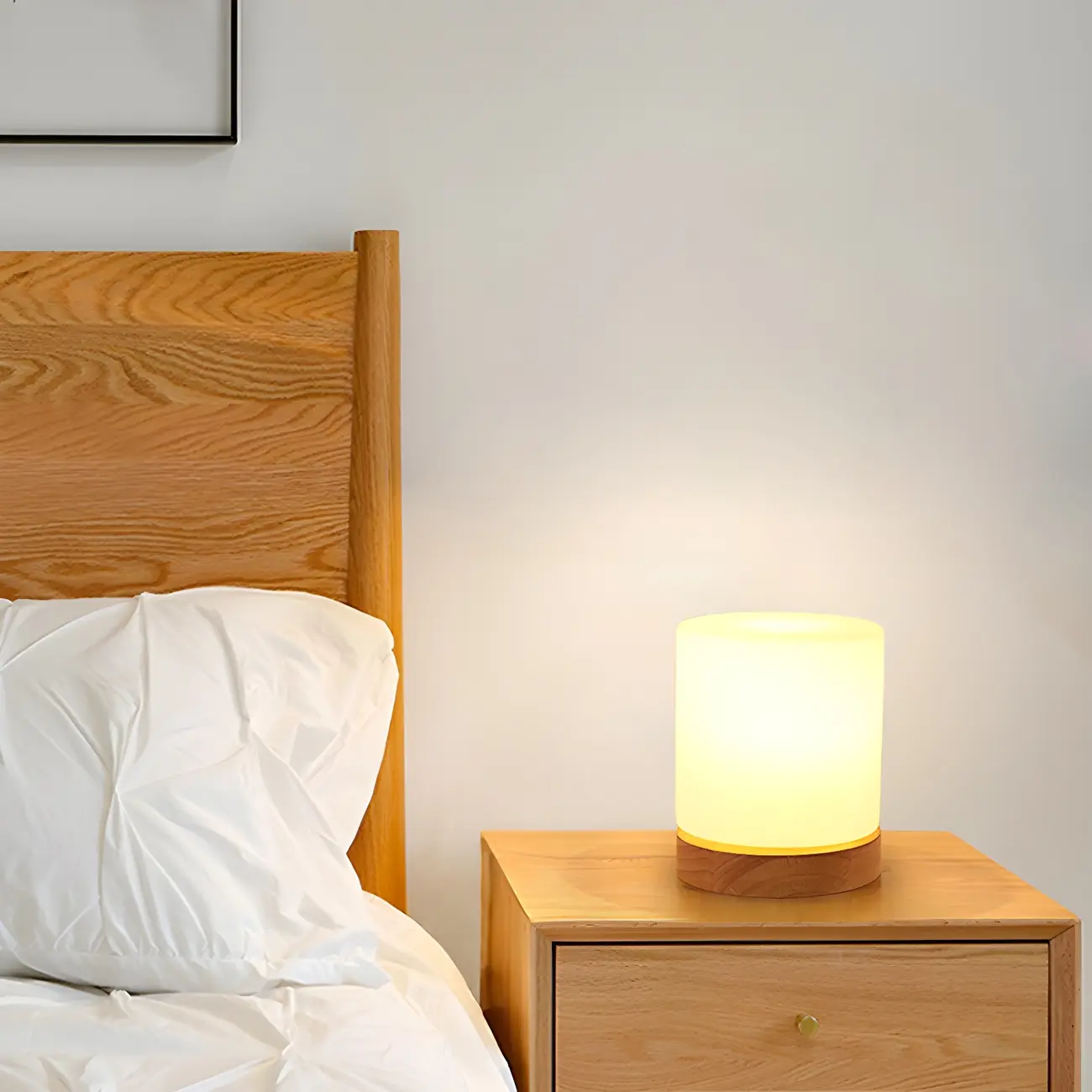 Creative House-Shaped Wooden Bedside Lamp