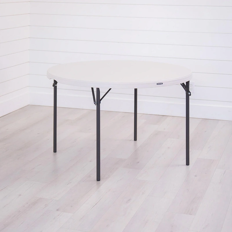 Lifetime 48 inch Round Nesting Table, Indoor/Outdoor Light Commercial Grade, White