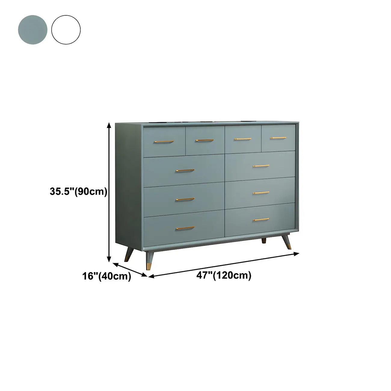 Glam Birch Wood Buffet Table with Multi-Drawers