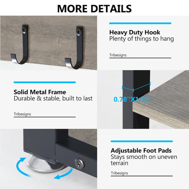 Entryway Coat Rack Shoe Bench Set, Industrial Hall Tree Coat Shoe Rack
