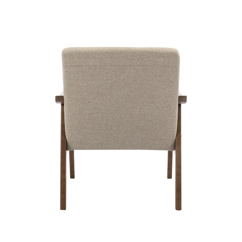 Galina Fabric Accent Chair with Rubberwood Legs