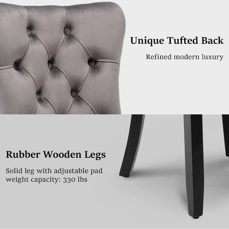 Modern Tufted Velvet Side Dining Chairs (Set of 4)