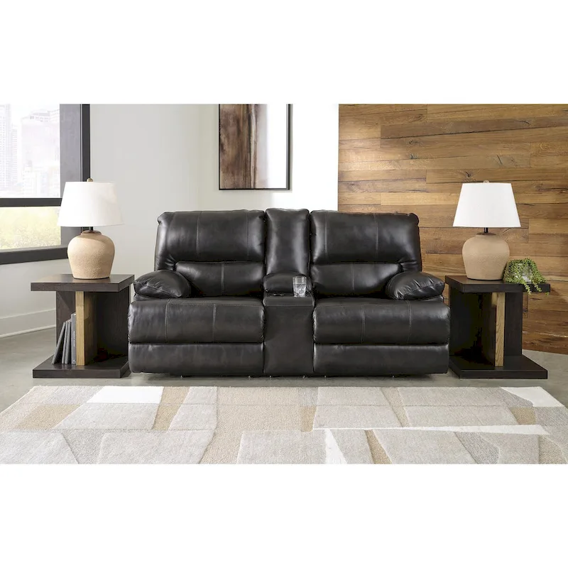 Signature Design by Ashley Mountainous Black Power Reclining Loveseat - 82W x 42D x 42H