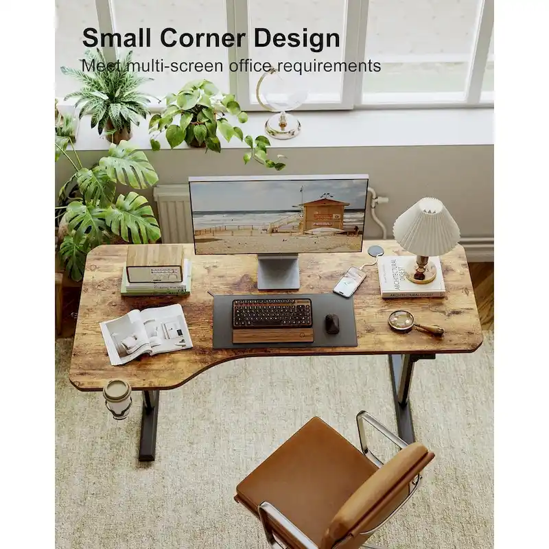 FEZIBO Height Adjustable Electric Standing Desk, Stand up Table, Sit Stand Home Office Desk with Splice Board