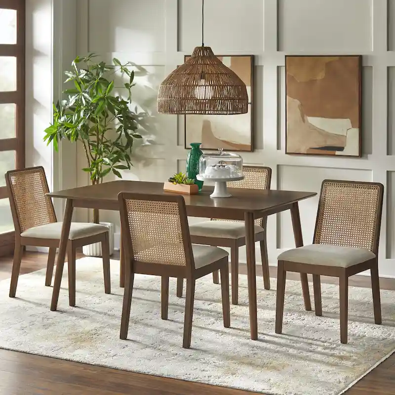 Simple Living Newington Solid Wood Cane Dining Chairs (Set of 2)