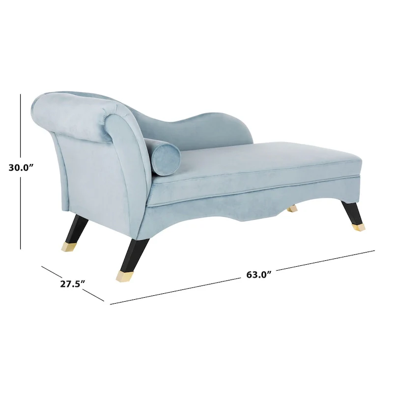 Mid-Century Modern Chaise with Pillow - 63Wx28Dx30H