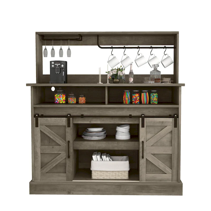 Farmhouse Coffee Bar Cabinet - 15.1D x 47.2W x 51.5H