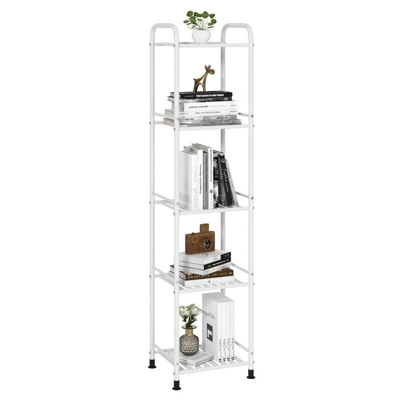 5 Tier Narrow Bathroom Shelving Unit - 13D x 11W x 54.7H