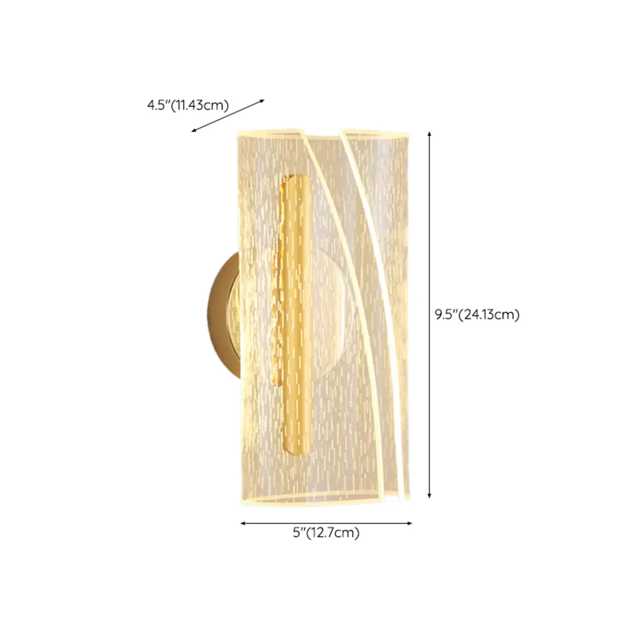 Modern Clear Acrylic Gold Ambient Wall Sconce