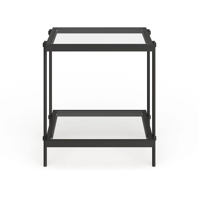 Inez Modern Metal and Glass Side Table
