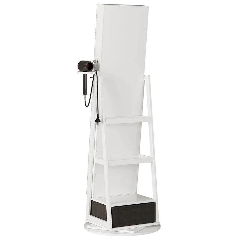 Swivel LED Jewelry Armoire with Lights - N/A