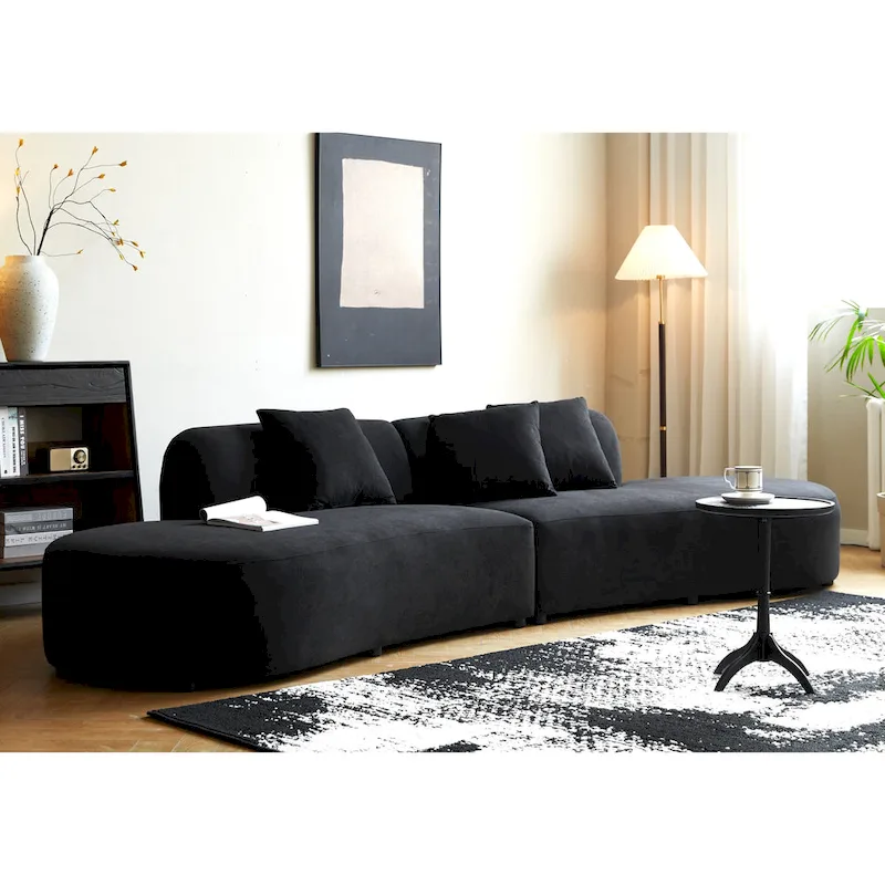 132.3 inch Large Half Moon Curved Sectional Sofa