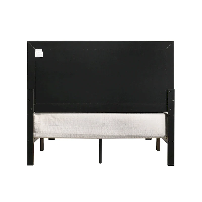 Furniture  Rustic Walnut Panel Wood Bed