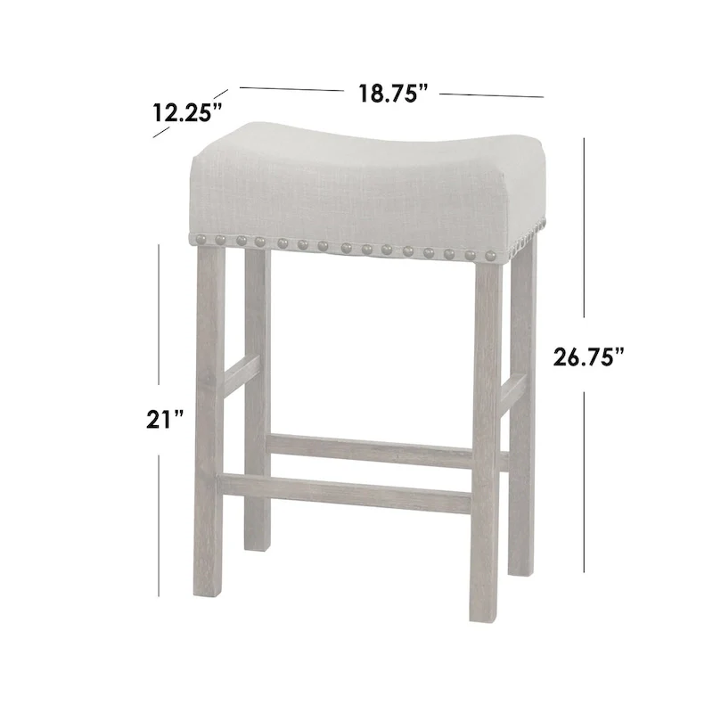 Hathaway Nailhead 24-inch Counter Height Saddle Stool (Set of 2)