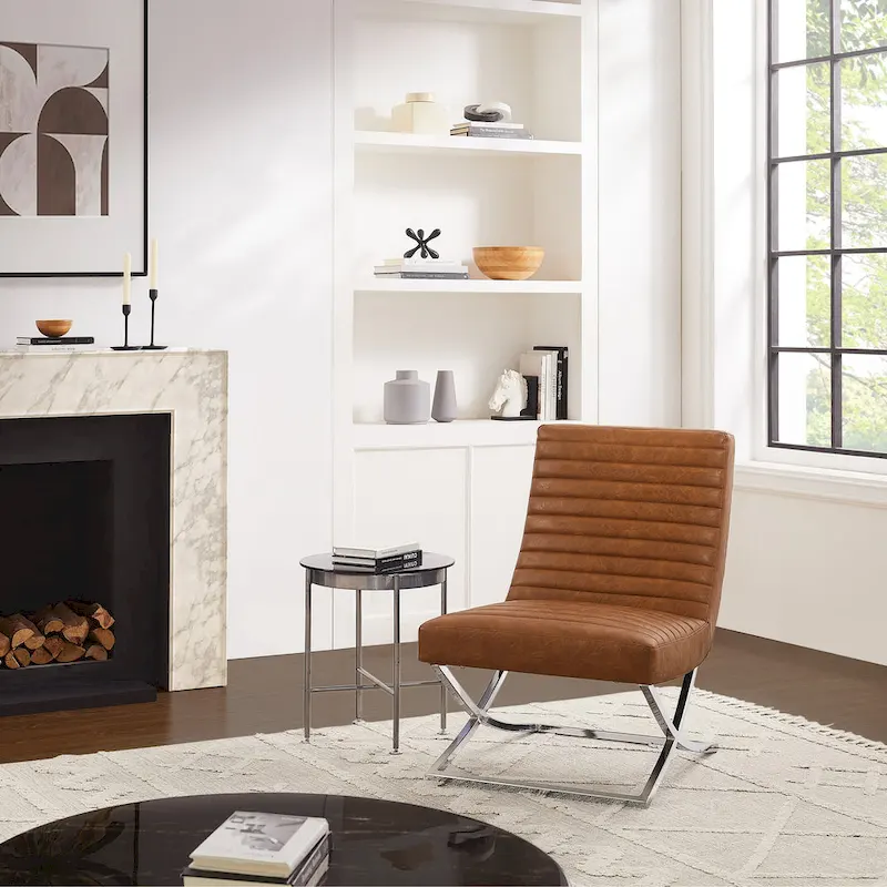 Art Leon Retro Armless Leather Chair