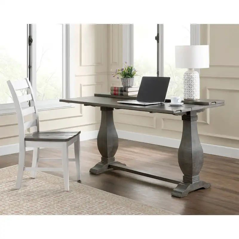 60 Solid Wood Pedestal Flip-top Sofa Console Table