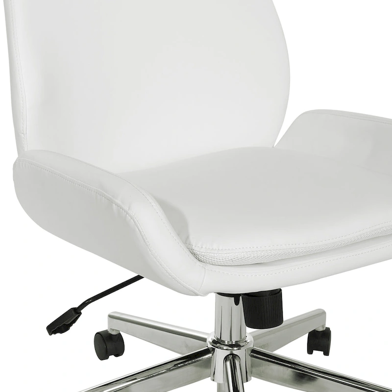 Office Chair with Faux Leather and Chrome Finish Base