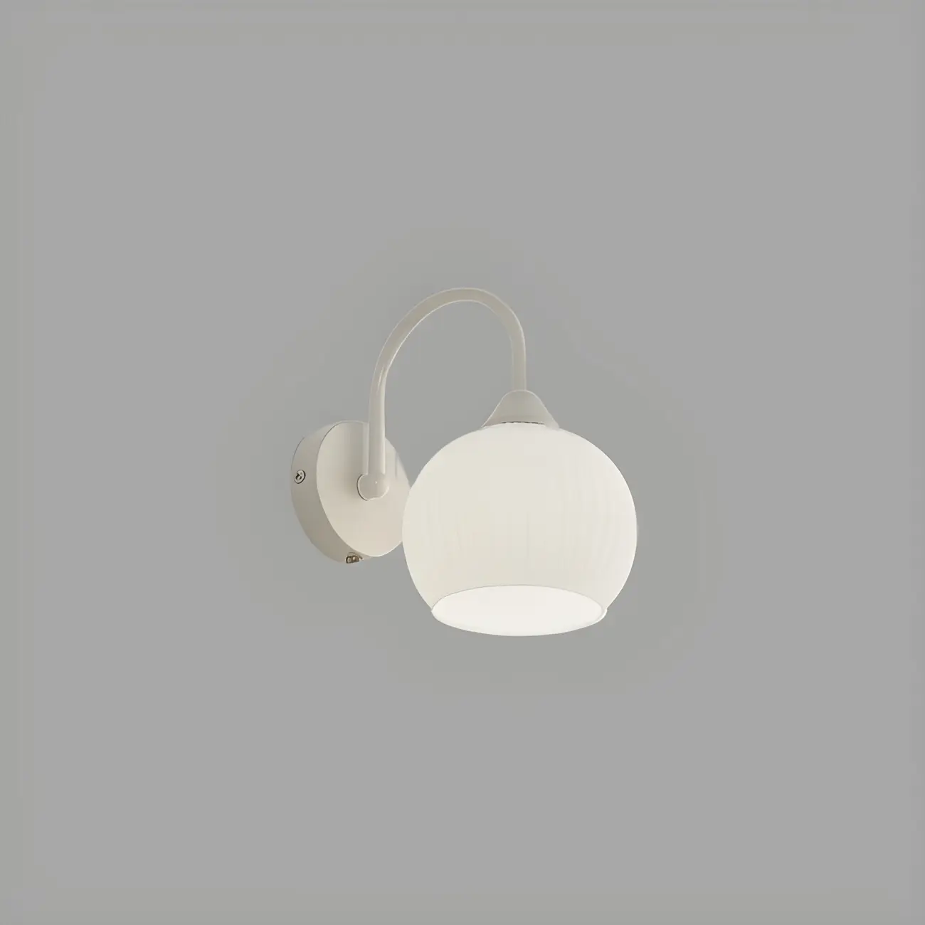 Dome-Shape White Wall Sconce with White Glass Shade