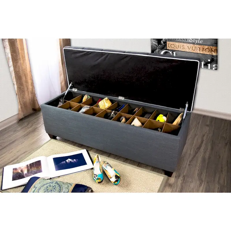 The Sole Secret Shoe Storage Bench - Loft Charcoal