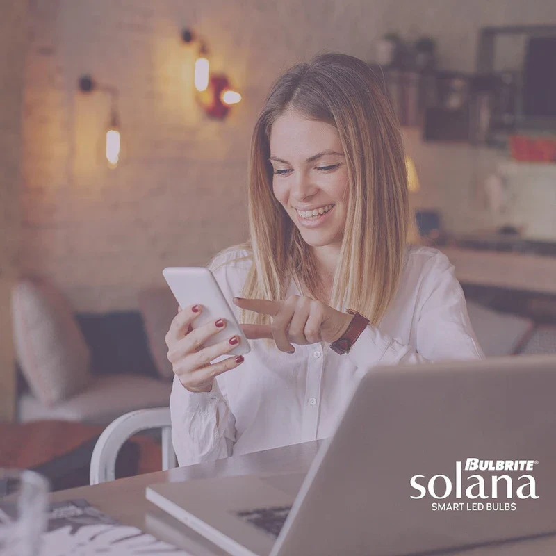 Bulbrite Solana 60 Watt Equivalent A19 Smart WiFi Connected LED Light Bulb, Frost