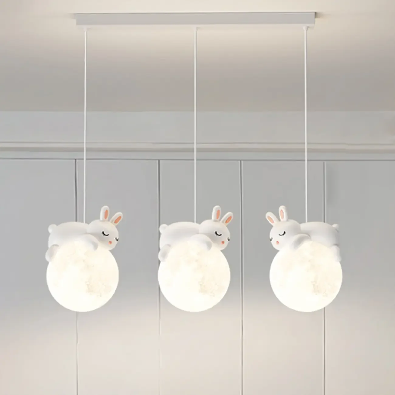 Kids Cute Bear-Moon LED Island Pendant Light