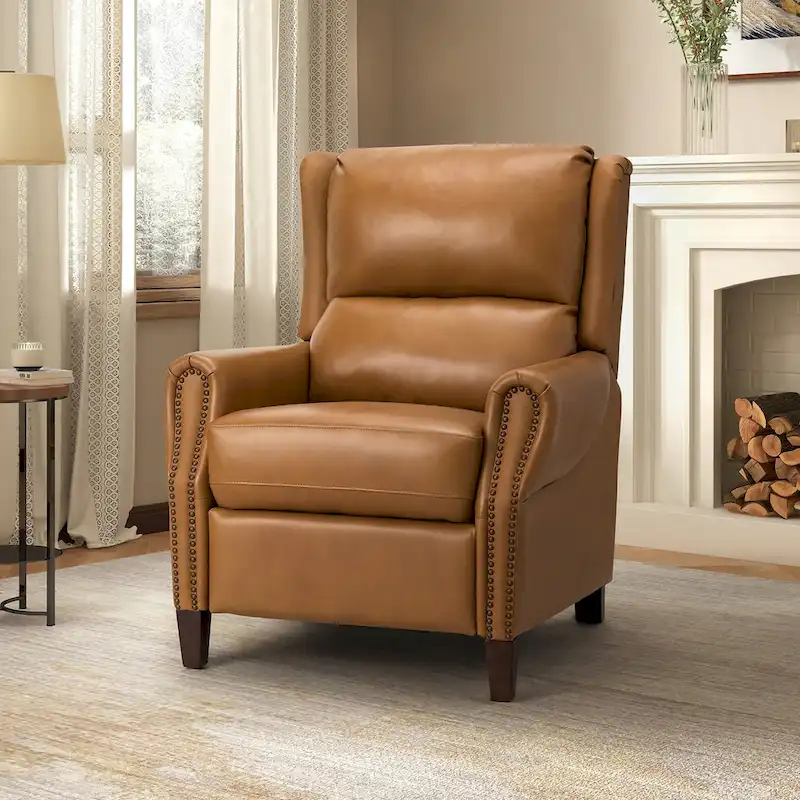 Alicia 32.68  Wide Genuine Leather Manual Recliner