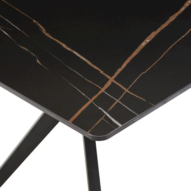 Vaduz 70 Iron Grey Metal Base 4-6 Person Dining Table