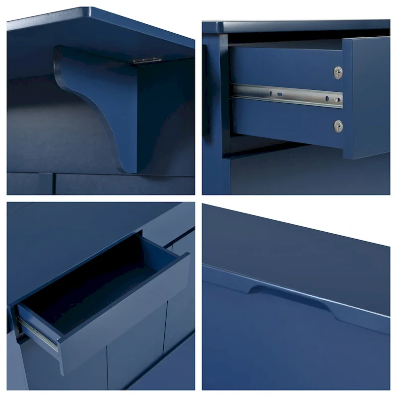 53 Rolling Kitchen Island w/ Drop Leaf,Spice Rack,Adjustable Shelves