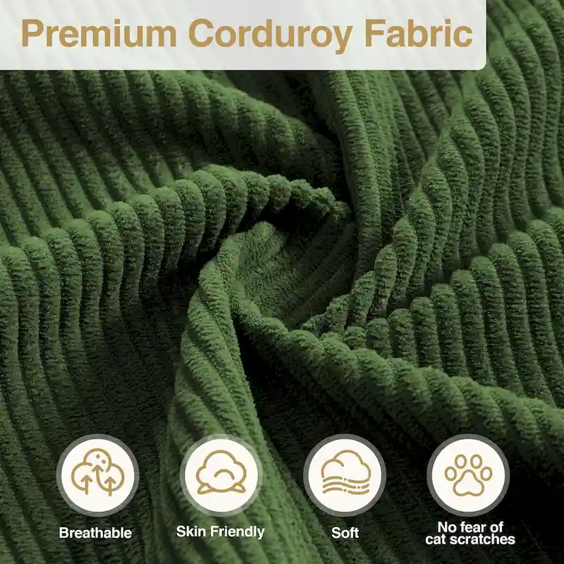 HOOOWOOO L-Shaped Upholstered Sofa Couch with Metal Legs