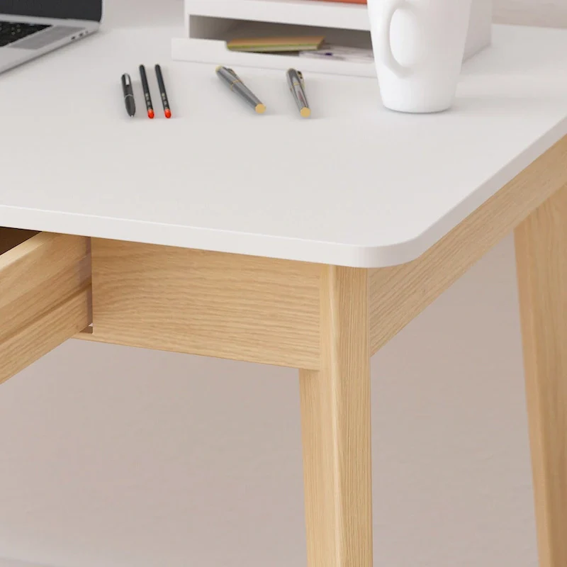 Wood Desk - 39.4W, Multi-Functional, Rounded Corners, Optional Drawers, Easy Assembly